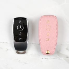  Ready to Ship Coaster Genuine Leather Key Cover in Pink  Pebble Grain for Volvo Car Key Fob