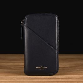  Ready to Ship Zipper Blue Napa Leather Travel Wallet for Apple  iPhone X, XS, XS Max, 8 Plus / 7 Plus / 6(s) Plus & Passport