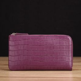 StoryLeather.com - Handmade purple crocodile pattern genuine leather l ...