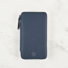  Ready to Ship Zipper Blue Napa Leather Travel Wallet for Apple  iPhone X, XS, XS Max, 8 Plus / 7 Plus / 6(s) Plus & Passport