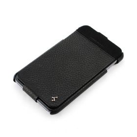 Black Samsung Galaxy Note Hard Shell PDA-Style Down-Fold FLIP Leather Case