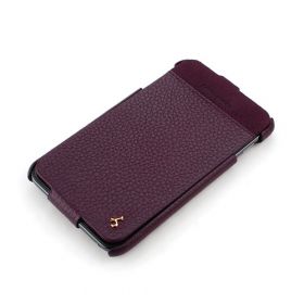 Violet Samsung Galaxy Note Hard Shell PDA-Style Down-Fold FLIP Leather Case