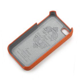 Orange Apple iPhone 4/4S Premium Leather Back Cover