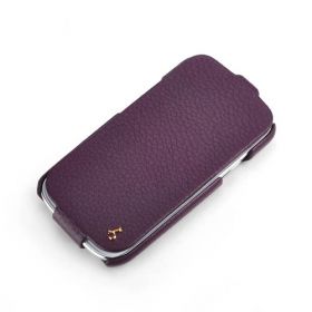 Purple Samsung Galaxy S3 FLIP Down-Fold Premium Leather Case