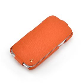 Orange Samsung Galaxy S3 FLIP Down-Fold Premium Leather Case