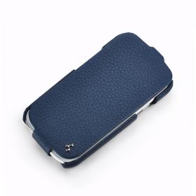 Blue Samsung Galaxy S3 FLIP Down-Fold Premium Leather Case