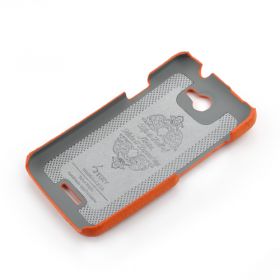 Orange HTC ONE-X Premium Leather Back Cover