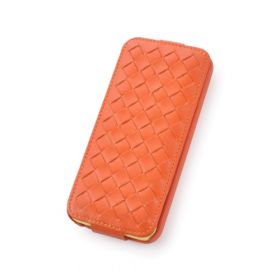 Custom Down Flip Woven Leather Case for Apple iPhone 5C