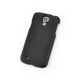 Black Genuine Leather Back Cover for Samsung Galaxy S4