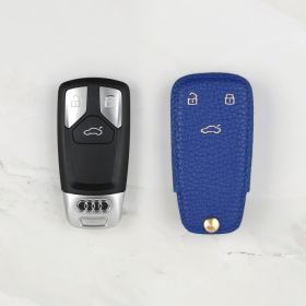 Blue leather key cover for your Audi car key