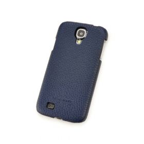 Blue Genuine Leather Back Cover for Samsung Galaxy S4