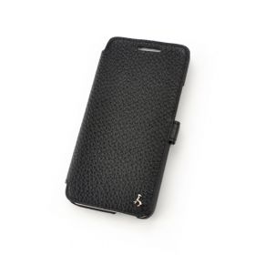 Black Premium Leather Book Style Leather Case for HTC One