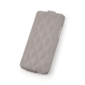 Custom Down Flip Quilted Pattern Leather Case for HTC One Mini