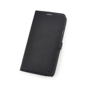 Black Premium Genuine Leather Side Flip Leather Wallet Case for Samsung Galaxy Note 3
