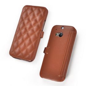 Custom Quilted Pattern Book Style Wallet Case for HTC One M8