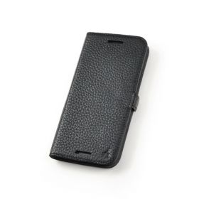Black Premium Genuine Leather Side Flip Leather Wallet Case for HTC One M8