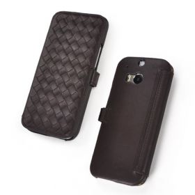 Custom Woven Book Style Leather Wallet for HTC One M8