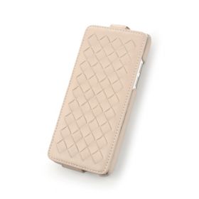 Custom Down Flip Woven Leather Case for HTC One Mini