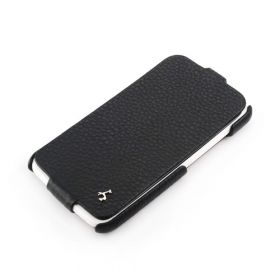 Black HTC One X FLIP Down-Fold Premium Leather Case