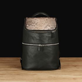 Black Italian Leather With Python