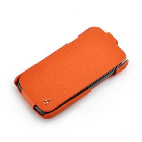 Orange HTC One S FLIP Down-Fold Premium Leather Case