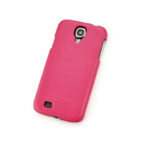 Pink Genuine Leather Back Cover for Samsung Galaxy S4