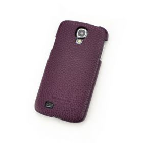 Purple Genuine Leather Back Cover for Samsung Galaxy S4
