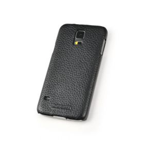 Black Samsung Galaxy S5 Premium Leather Back Cover