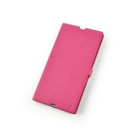Pink Cross Pattern Premium Genuine Leather Side Flip Leather Wallet Case for Sony Xperia Z Ultra