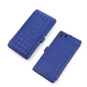 Custom Woven Book Style Leather Wallet for Sony Xperia Z1