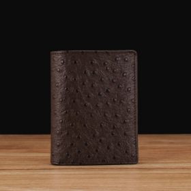 Coffee Ostrich Embossed Leather