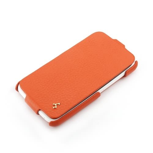 juni Ontkennen kaart StoryLeather.com - Orange HTC One X FLIP Down-Fold Premium Leather Case