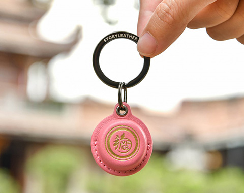 StoryLeather Com Handcrafted Genuine Leather Good Luck Turtle   Golden Turtle Pink Keyring 2024 3 