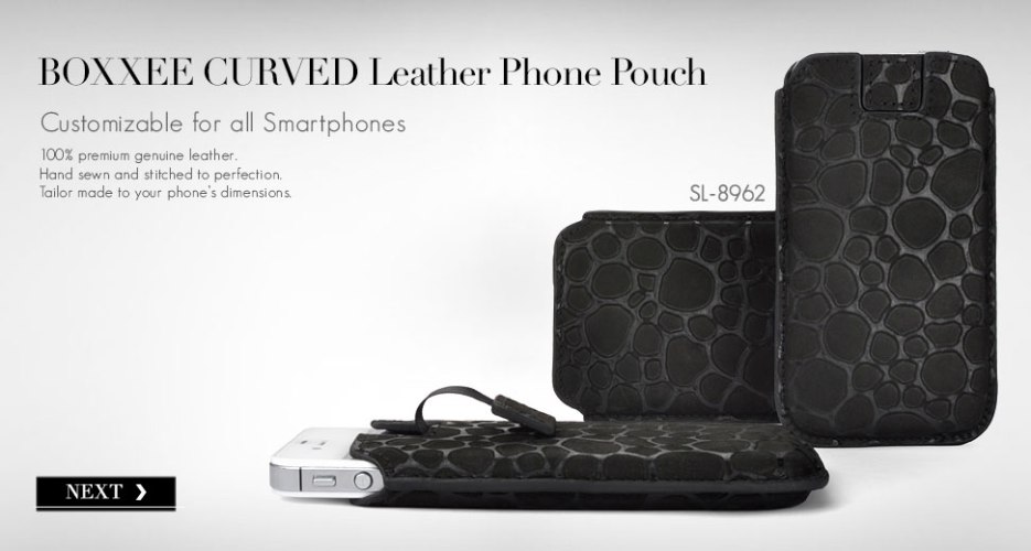 Boxxee Curved Leather Case. Customizable for All Smart Phones.