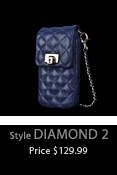 Diamond 2 Long Leather Pouch & Purse. Customizable for All Smart Phones.