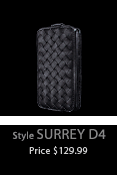 Surrey D4 Down Flip Leather Case with Woven Pattern. Customizable for Most Popular Smart Phones