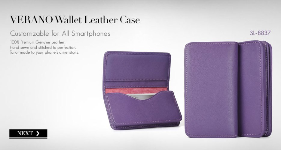 Verano Leather Phone Wallet. Customizable for all Smart Phones