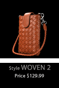 Woven 2 Long Leather Pouch & Purse. Customizable for All Smart Phones.